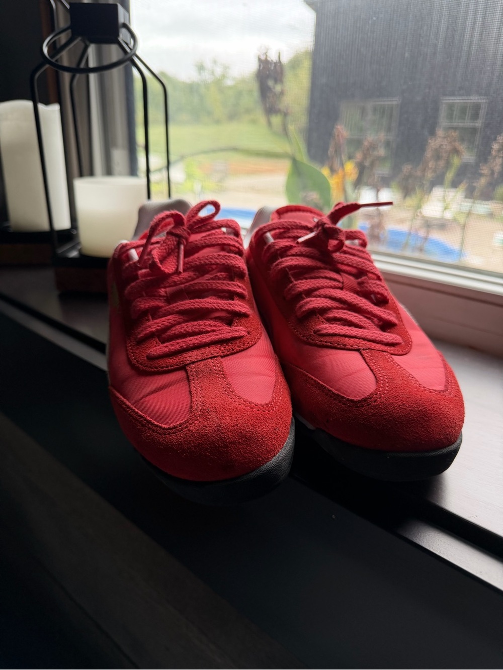Puma Red Women's Lace-Up Sneakers